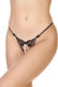 Comfort Γυναικείο Sexy String Αυτοκινήτου με Δαντέλα & Πέρλες Μαύρο