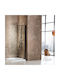 Devon Iwis Walk-in Duschwand für Dusche mit Schieben Tür 97-99x185cm Schwarz Matt