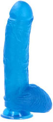 Toyz4lovers Achille Dildo realist cu Testicule și Ventuză Albastru 25cm