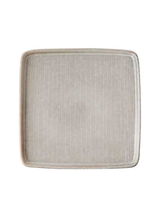 Butlers Henley Πιάτο Ρηχό Τετράγωνο Κεραμικό Γκρι 21x19cm