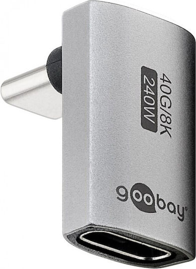 Goobay Convertor USB-C masculin în USB-C feminin Gri 1buc 74442