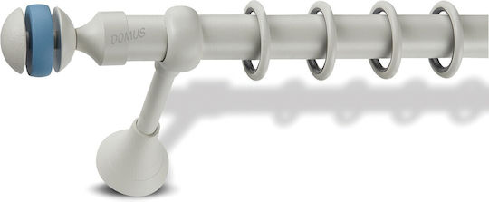 Enis by Domus Metallisch Vorhangstange Ίρις Doppel mit Schiene Φ25mm 240cm Light Blue, Ice, Pastel