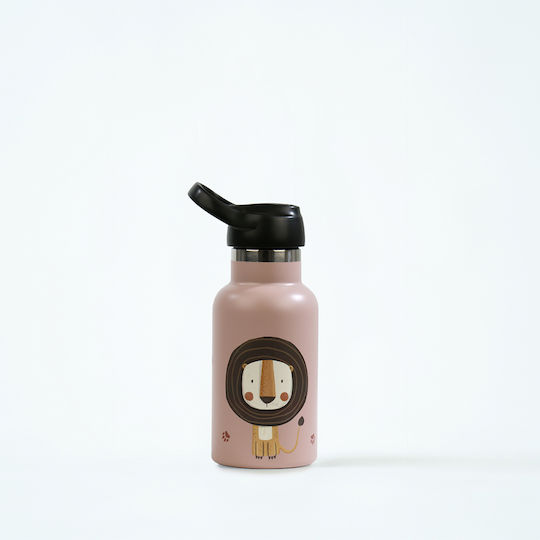 Runbott Kids Water Bottle Thermos Stainless Steel with Straw Non Spill 350ml (Various Designs/Colours)
