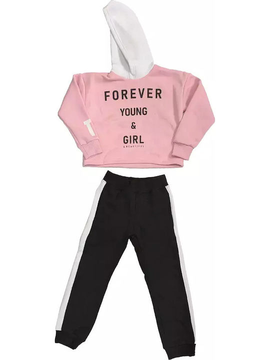 Kinder Sweatpants Set - Jogginganzug Pink, Black 2Stück