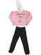 Kinder Sweatpants Set - Jogginganzug Pink, Black 2Stück