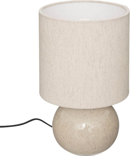 Ceramic Table Lamp with Beige Shade and Base