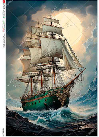 Decoupage-Reispapier Schiffssegel A4 22x32cm
