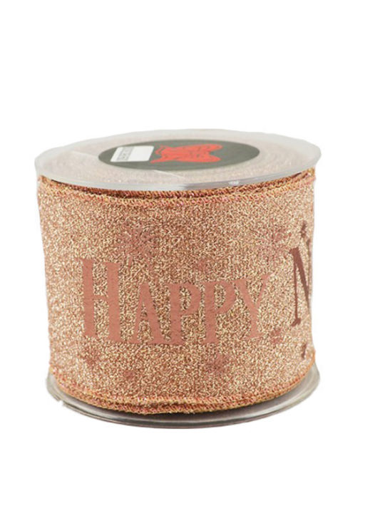 Kappa Decor "happy Christmas Ribbon Rose Gold 1pc