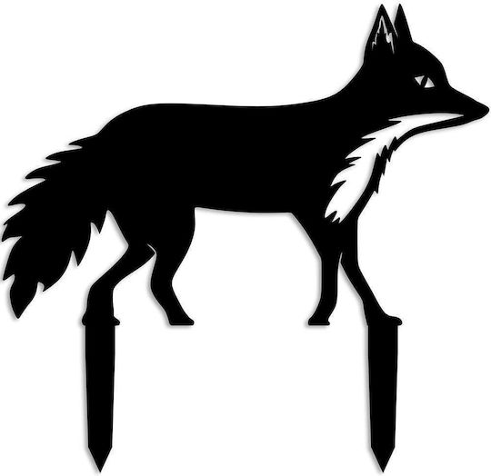 Διακοσμητικό Δαπέδου Κήπου Fox 565tnl1273 48x50cm Black Aberto Design Μέταλλο