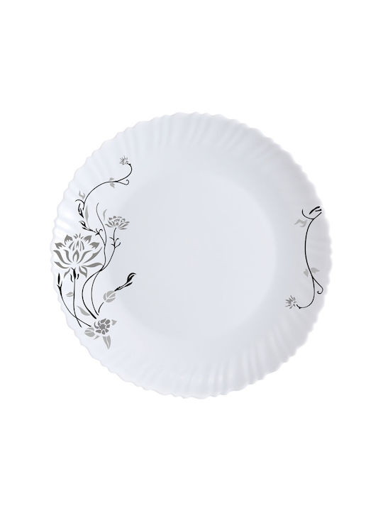Ankor Plate Desert Glass White with Diameter 19cm