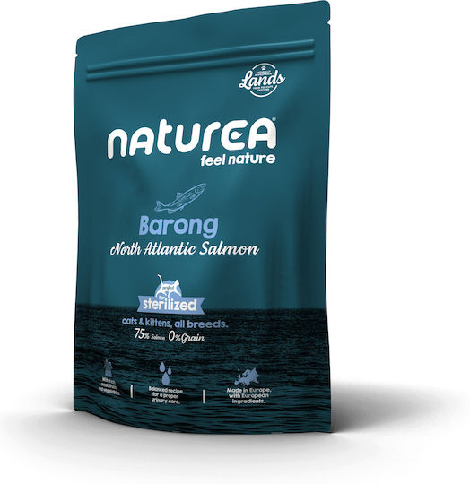 Naturea Lands Barong Суха Храна без Зърнени за Кастрирани Котки с Сьомга 0.35кг