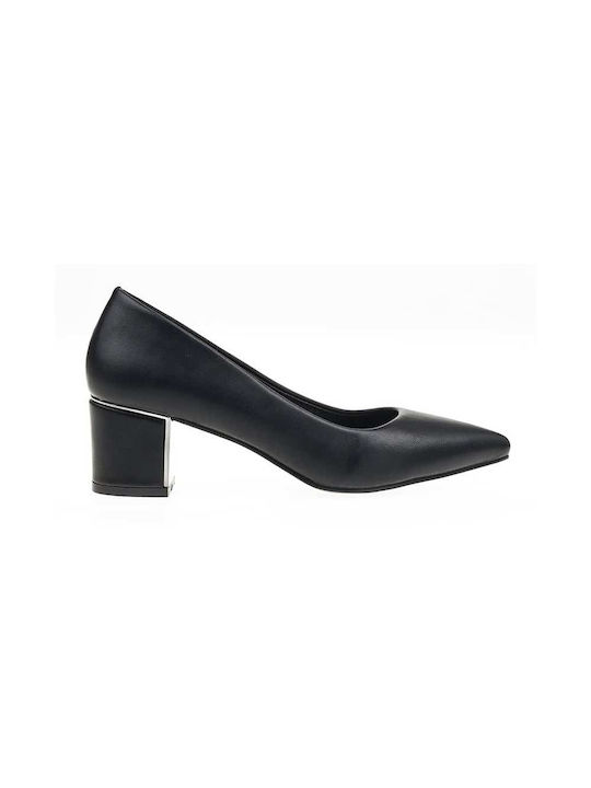 Verde Synthetic Leather Black Heels