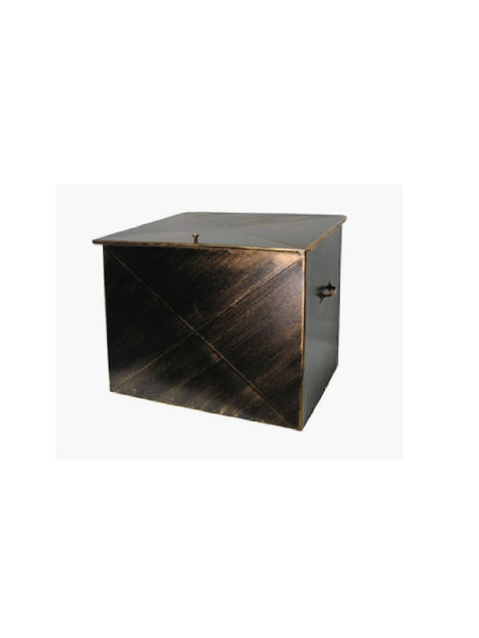 GTMED Metallisch Box Holzlagerung 63x54x44cm Bronze
