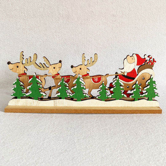 Weihnachtliche Holz Figur Schlitten Höhe 35cm Weihnachtsmann