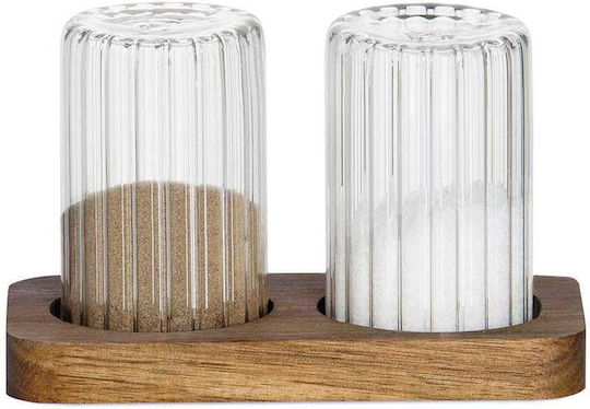 Andrea House Salz- und Pfefferset Glas mit Gestell 2Stück