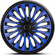 16" Blue-black Wheel Cap Set Black Ring Soho