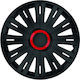 Set 16" Schwarze Felgen Roter Ring Aktiv