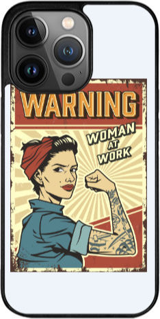 Лъскав черен калъф за Apple iPhone 12 Pro Woman At Work