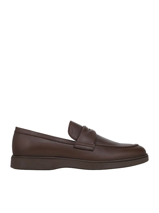 Boss Shoes Δερμάτινα Ανδρικά Loafers σε Καφέ Χρώμα