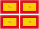Set 4 Yellow Red Reflective Plates 282x196 Mm Aluminum Hico