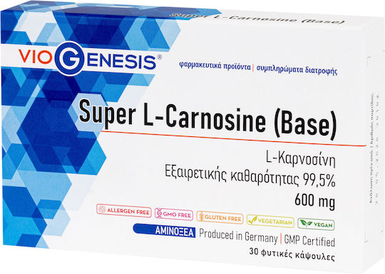 Viogenesis Super L-carnosine 600mg 30 Herbal Capsules