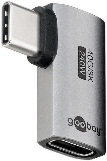 Goobay Adapter USB-C 74441 Gewinkelt 90° USB4 240W 40Gbps 8K Grau