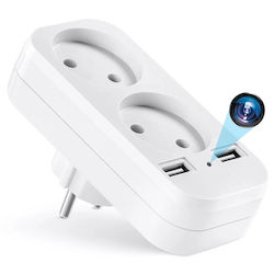 Cameră Spion Adaptor Dublu Iuni Ad1 8 Gb Wi-fi Full Hd Senzor de Mișcare