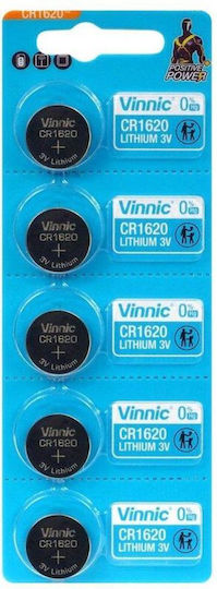 Vinnic Μπαταρίες Λιθίου Ρολογιών CR1620 3V 5τμχ