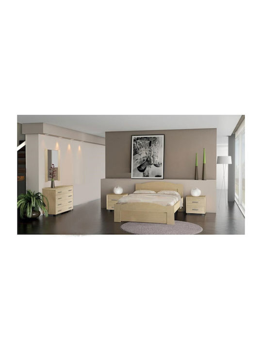 Bedroom Furniture Set Wave Oak 140x200cm 5pcs