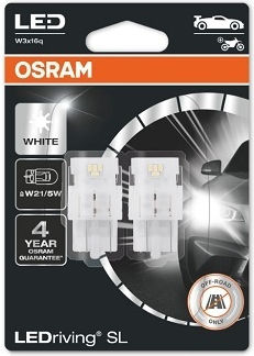 Set 2 Becuri Auxiliare LED 12V W21/5W Alb 6000K Osram