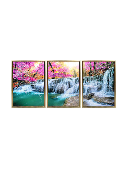 Keskor Τρίπτυχος Πίνακας Ξύλινος 150x70cm