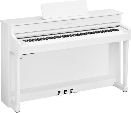 Yamaha Electric Upright Piano Clavinova with 88 Weighted Keys and Connection with Headphones White