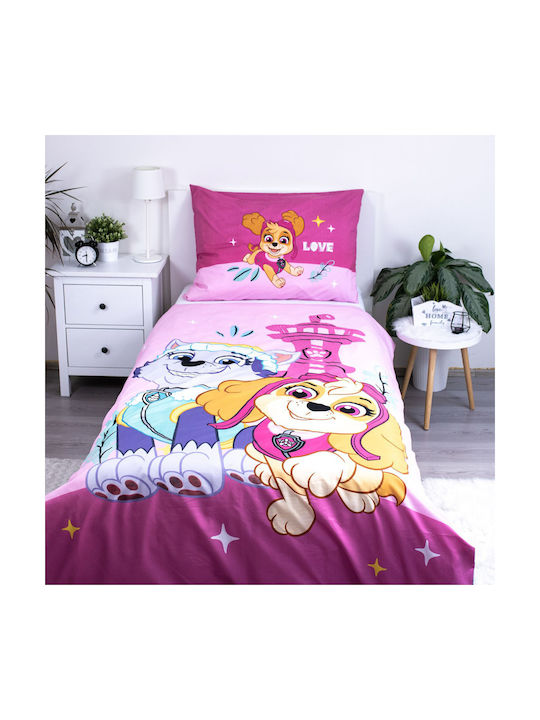Set Kinderbettbezug Einzel mit Kissenbezug Pink 140x200cm