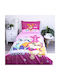 Set Kinderbettbezug Einzel mit Kissenbezug Pink 140x200cm