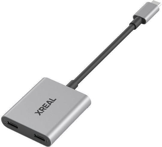 XReal Hub 2 Θυρών USB 2.0 με σύνδεση USB-C Γκρι