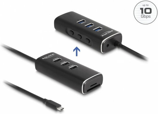 DeLock Port Hub 10 Θυρών USB 2.0 με σύνδεση USB-C
