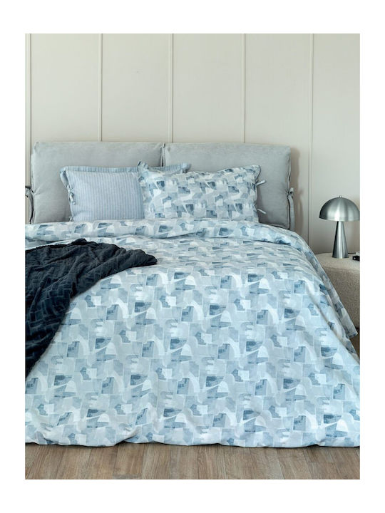 Palamaiki Duvet Cover Set Queen with 2 Pillowcases 240x250 Es104 Blue