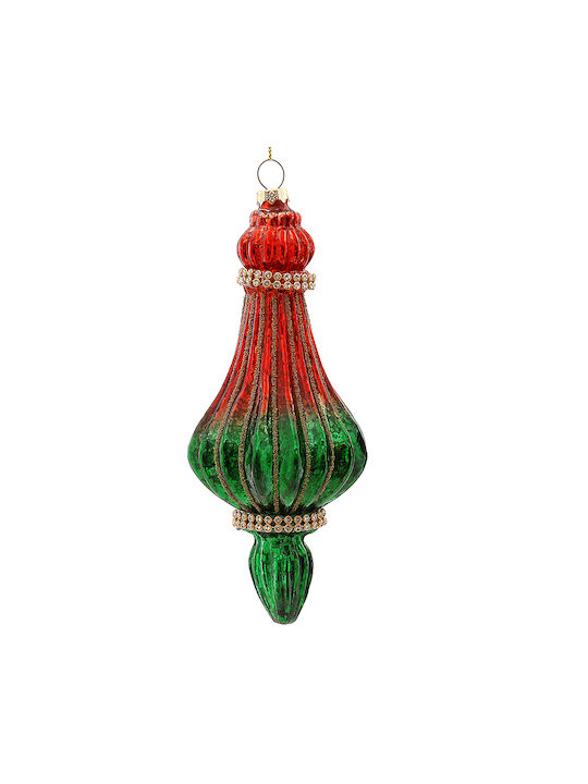 Hanging Ornament Tear Glass Red