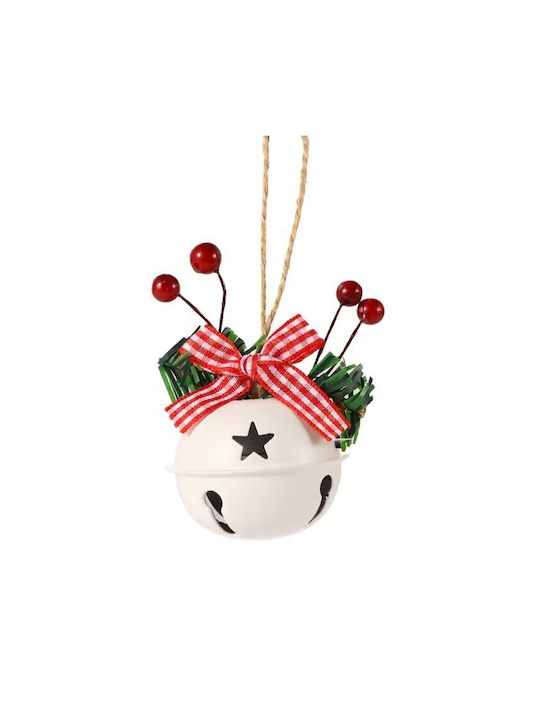 Iron Hanging Bell Ornament White