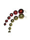 Decorative Hanging Hanging Ball Ornament Ornament Plastic Red with Glitter Set 5pcs