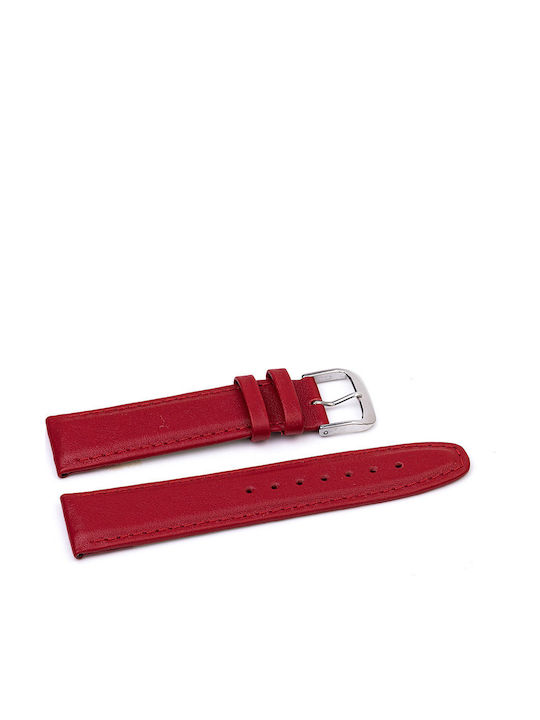 Kuki Δερμάτινο Λουράκι Κόκκινο 22mm