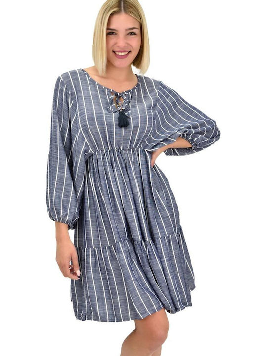 Summer Mini Dress Blue Denim