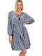 Summer Mini Dress Blue Denim