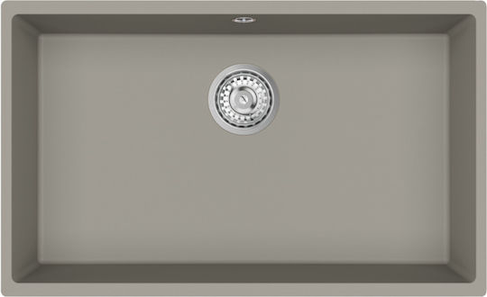 Helika Vera Undermount Kitchen Sink Made of Liquid Granite L72xW43cm Graphite