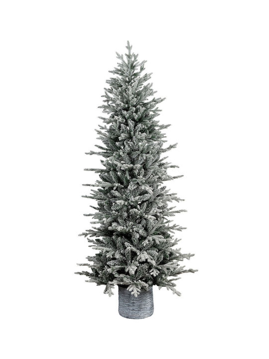 Weihnachtsbaum Schlank Beschneit 180cm mit 578 Zweige im Topf