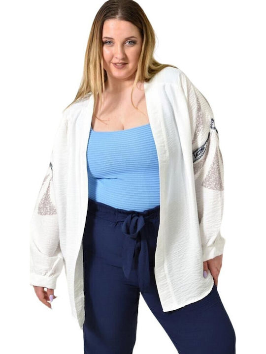 Damen-Cardigan mit Pailletten-Design Weiß 24466