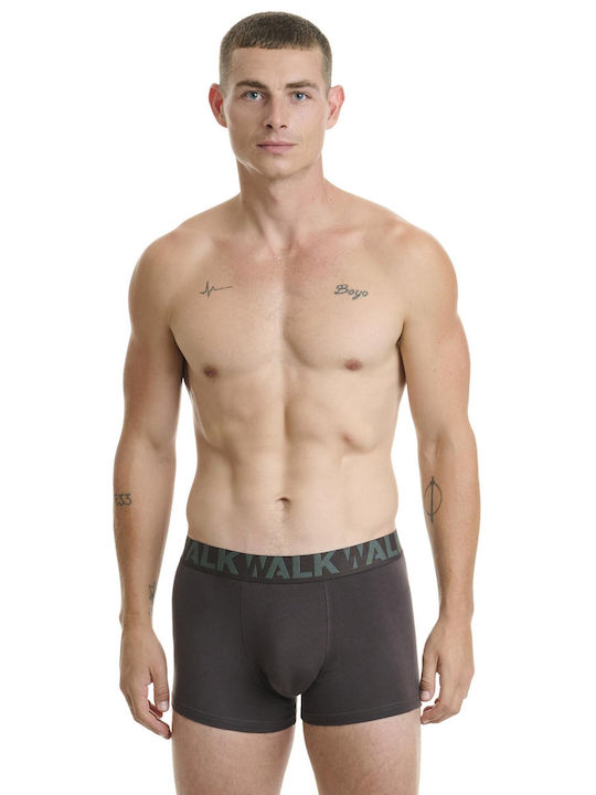 Walk Herren Boxershorts Brown-olive 2Packung