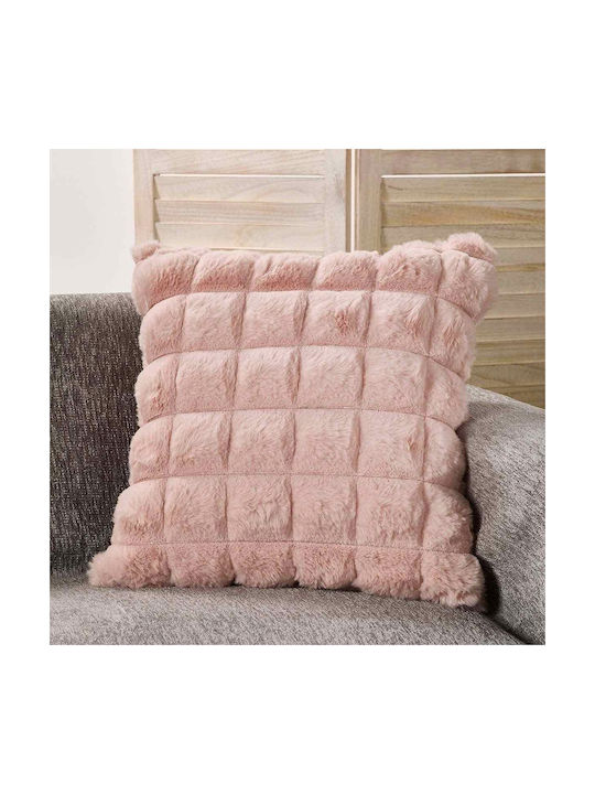 Whitegg Față De Pernă D0241-2 Din Blană Roz 45x45cm