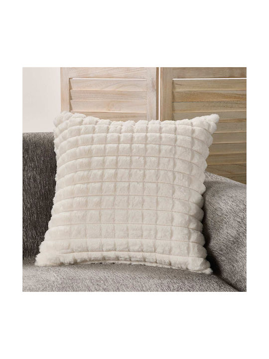 Whitegg Decorative Pillow Case D0242-3 White Furry 45x45cm