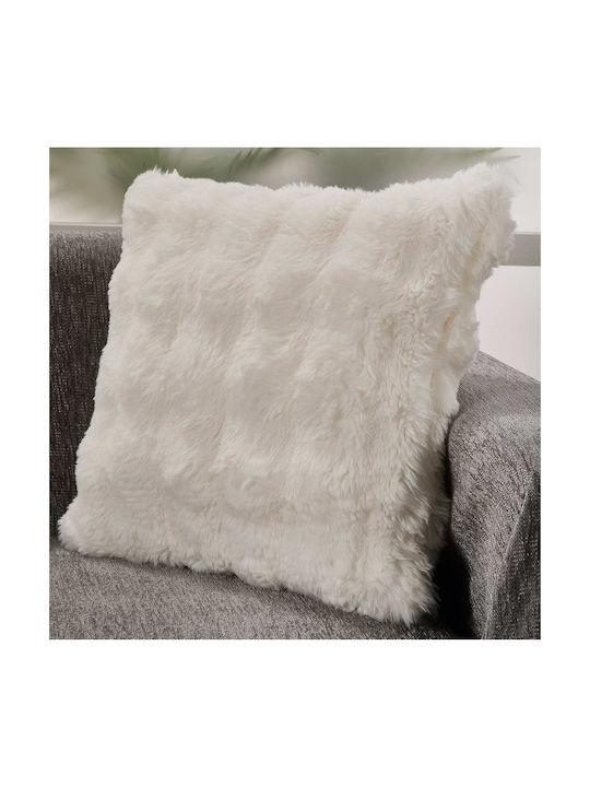 Whitegg Decorative Pillow Case D0240-5 White Furry 45x45cm
